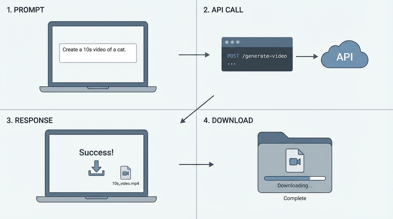 Developer journey map: from hitting the unified endpoint to first downloadable video