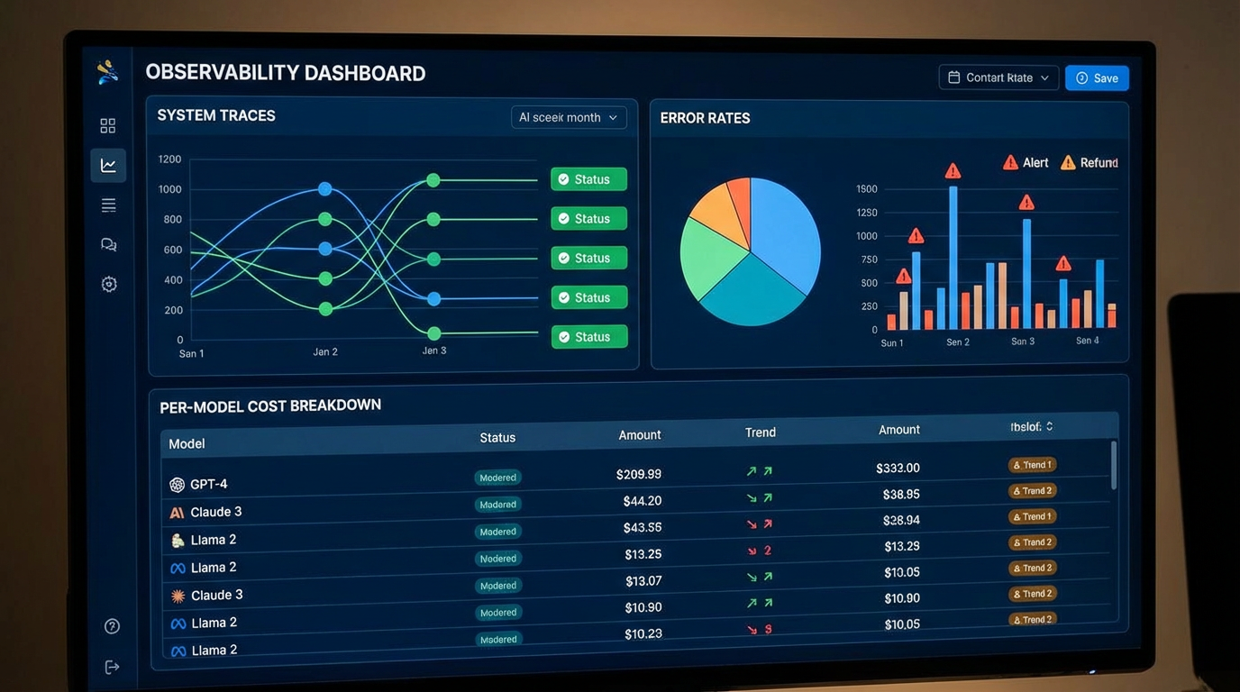 Unified billing and observability dashboards across multiple AI providers